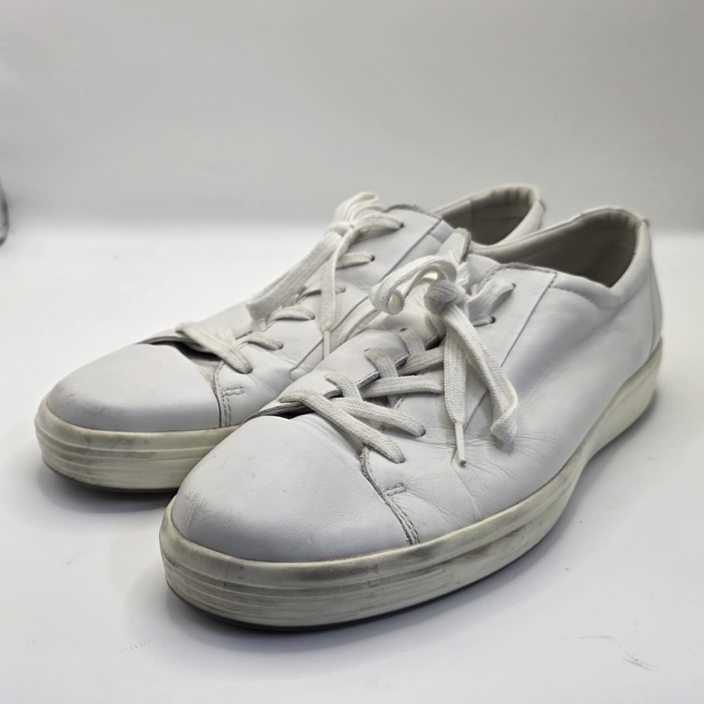 ECCO Men's Soft 7 Perforated Leather Sneakers Size 13.5 EU 47 White